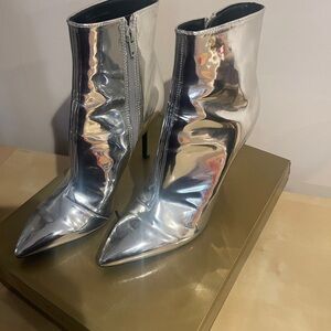 Silver Ankle Boots